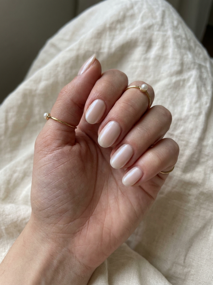 Kurze Helle Glazed Nails als Kurze helle Nägel Inspiration 2026